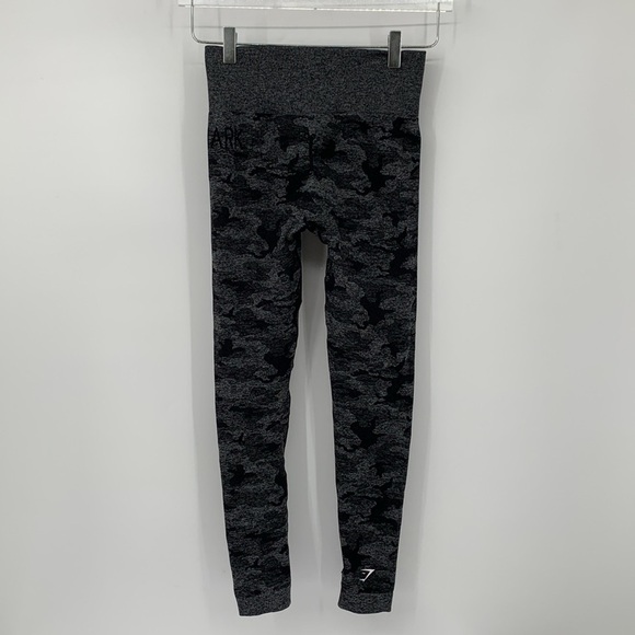 Gymshark leggings black gray camo active compression print women Small - Picture 3 of 5